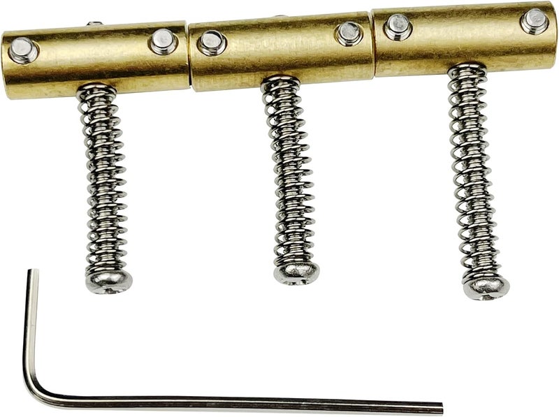 Kaynes Compensated Brass Saddles Set (3Pcs) - 10.8mm Bridge Saddle for Fender 52 62 Telecaster Tele Vintage Electric Guitar Replacement Part - Image 3